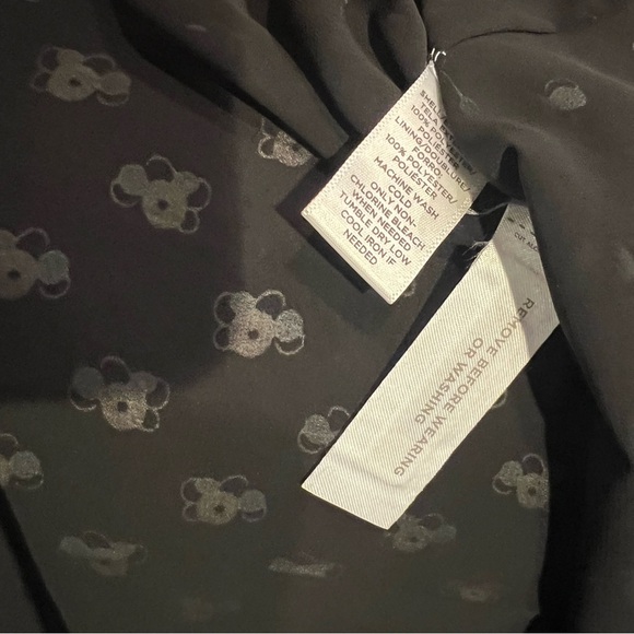 LOFT Black Patterned V Neck Sleeveless Dress NWOT - Picture 4 of 4